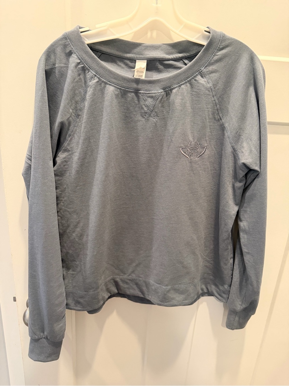 District Made Medium Blue Crewneck Sweatshirt Lightweight Pullover
